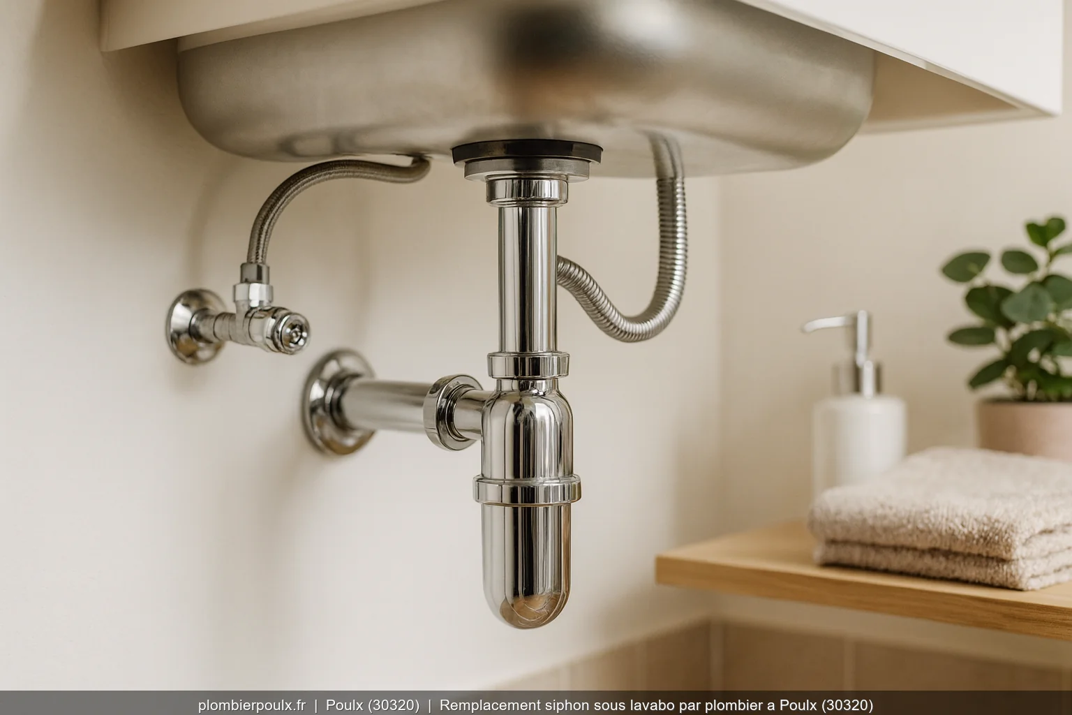 Remplacement siphon sous lavabo par plombier a Poulx (30320)